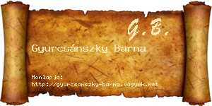 Gyurcsánszky Barna névjegykártya