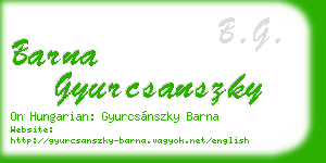 barna gyurcsanszky business card