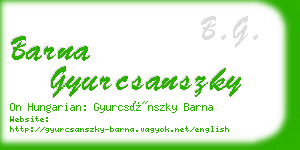 barna gyurcsanszky business card